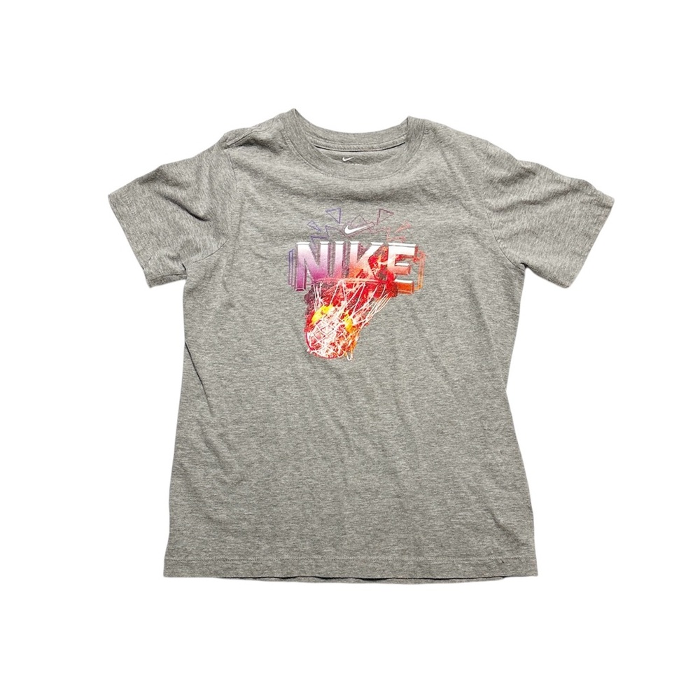 Nike Kids Gray Tee with Colorful Graphic